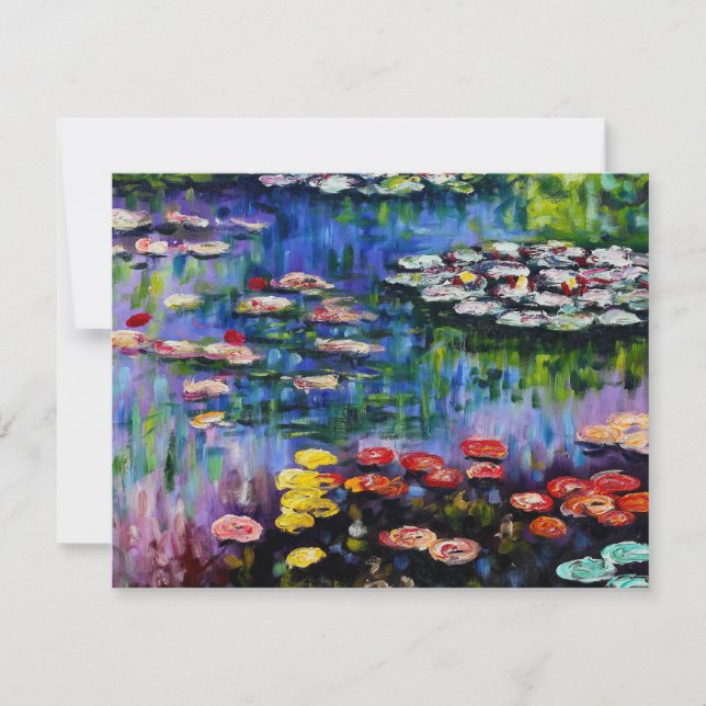 Monet Purple Water Lilies Invitations (Front)