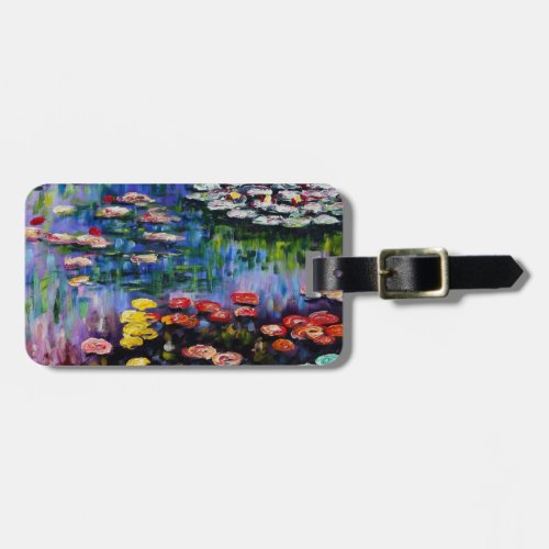 Monet Purple Water Lilies Luggage Tag