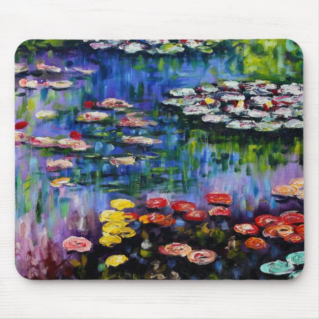 Monet Purple Water Lilies Mouse Pad (Front)
