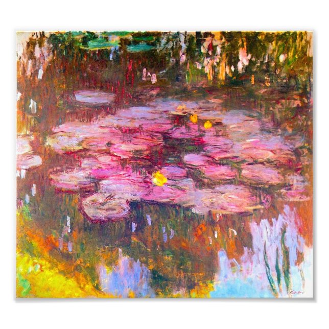 Monet Purple Water Lilies Print (Front)