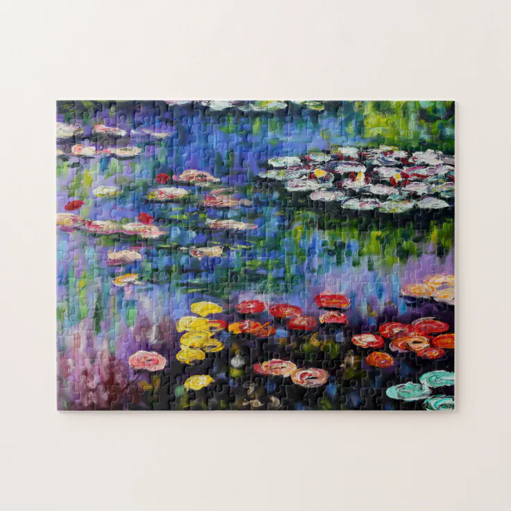 Monet Purple Water Lilies Puzzle Zazzle Monet Purple Water Lilies Puzzle Zazzle