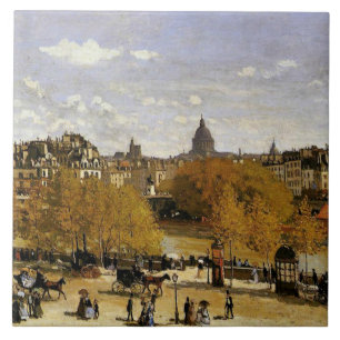 Monet - Quai du Louvre, fine art painting Ceramic Tile