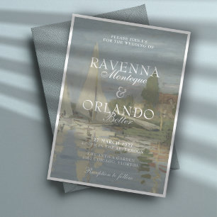 Monet Regattas at Argenteuil Fine Art Wedding Invitation