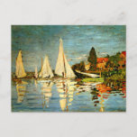 Monet, Regattas at Argenteuil Postcard<br><div class="desc">Famous painting by Claude Monet,  Regattas at Argenteuil</div>