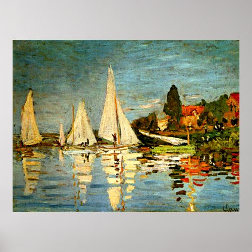 Monet Regattas at Argenteuil Poster