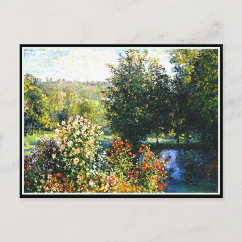 Monet _ Roses in the Garden at Montgeron fine art Postcard