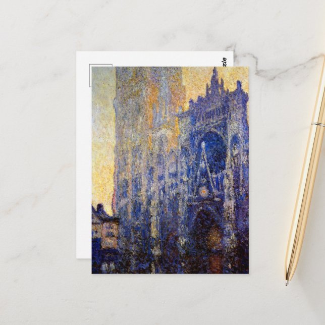 Monet - Rouen Cathedral, Morning Effect Postcard (Front/Back In Situ)