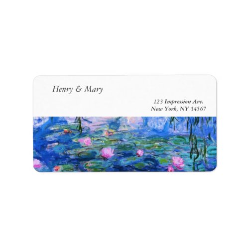 Monets Water Lilies Label