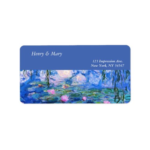 Monets Water Lilies Label