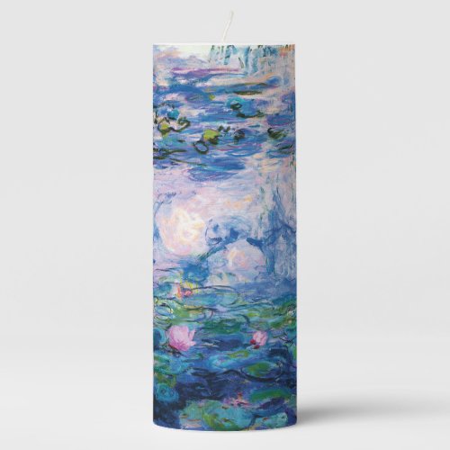 Monets Water Lilies Pillar Candle