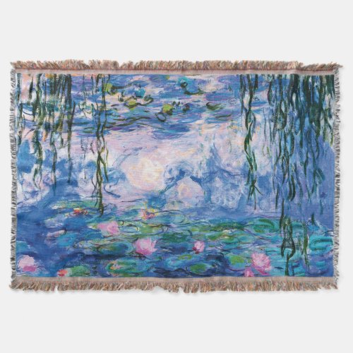 Monets Water Lilies Throw Blanket