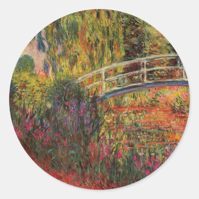 Monet’s Water Lily Pond Classic Round Sticker (Front)