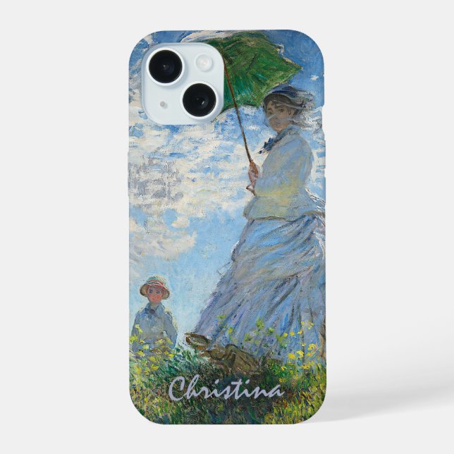 Monet’s Woman with a Parasol – Customizable iPhone 15 Case (Back)