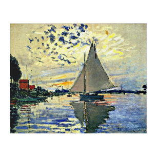 Monet - Sailboat at le Petit Gennevilliers Acrylic Acrylic Print