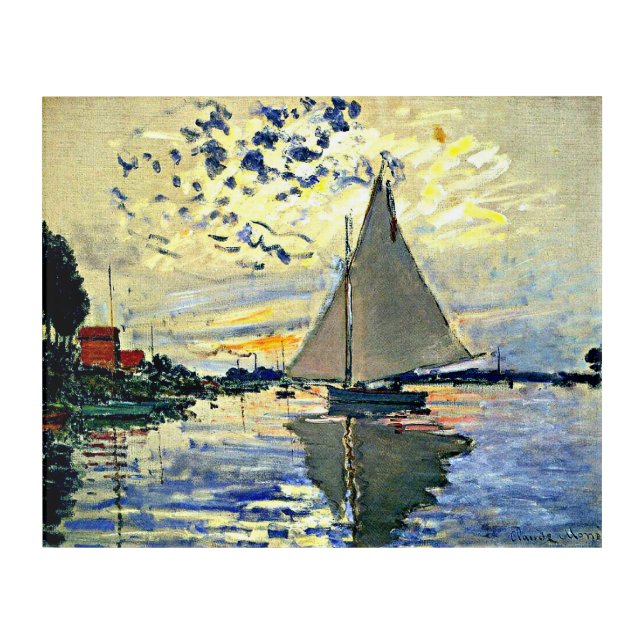 Monet - Sailboat at le Petit Gennevilliers Acrylic Acrylic Print (Front)