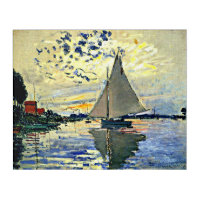 Monet - Sailboat at le Petit Gennevilliers Acrylic