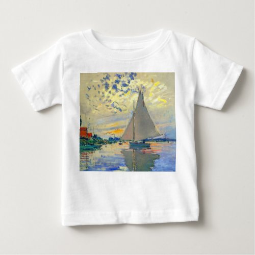 Monet Sailboat at Le Petit_Gennevilliers Baby T_Shirt