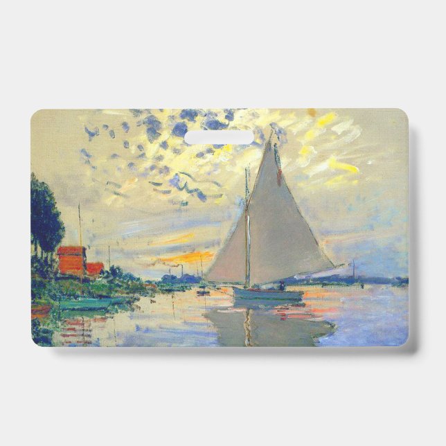 Monet Sailboat at Le Petit-Gennevilliers Badge (Front)