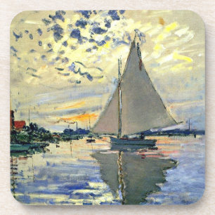 Monet - Sailboat at Le Petit-Gennevilliers Beverage Coaster