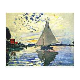 Monet - Sailboat at Le Petit-Gennevilliers Canvas Print