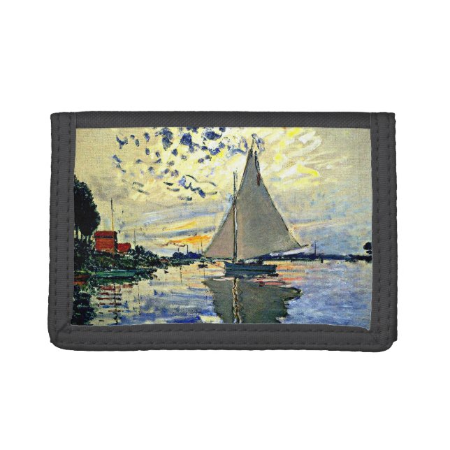 Monet - Sailboat at le Petit Gennevilliers Canvas  Trifold Wallet (Front)