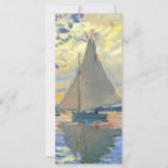 Monet Sailboat at Le Petit-Gennevilliers Card<br><div class="desc">Card featuring Claude Monet’s oil painting Sailboat at Le Petit-Gennevilliers (1874). A serene sailboat sails the waters in Paris,  France. Perfect for lovers of Impressionism and French art collectors!</div>