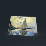 Monet - Sailboat at le Petit Gennevilliers Card<br><div class="desc">Claude Monet painting,  Sailboat at le Petit Gennevilliers</div>