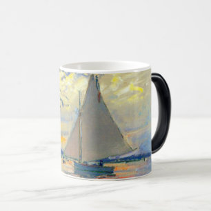 Monet Sailboat at Le Petit-Gennevilliers Color Morph Mug