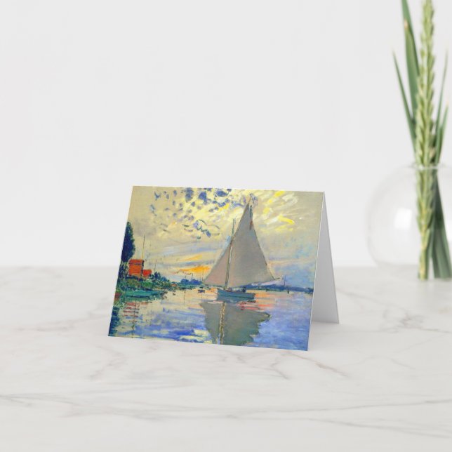 Monet Sailboat at Le Petit-Gennevilliers Invitation (Front)
