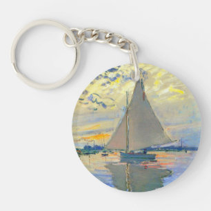 Monet Sailboat at Le Petit-Gennevilliers Keychain