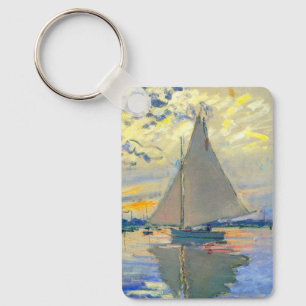 Monet Sailboat at Le Petit-Gennevilliers Keychain