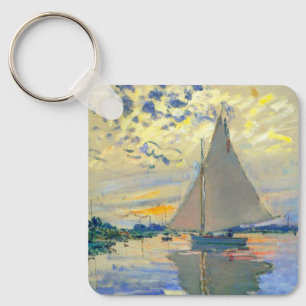 Monet Sailboat at Le Petit-Gennevilliers Keychain