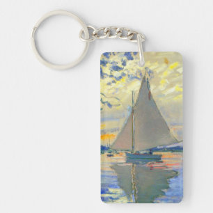 Monet Sailboat at Le Petit-Gennevilliers Keychain