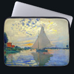 Monet Sailboat at Le Petit-Gennevilliers Laptop Sleeve<br><div class="desc">Laptop Sleeve featuring Claude Monet’s oil painting Sailboat at Le Petit-Gennevilliers (1874). A serene sailboat sails the waters in Paris,  France. Perfect for lovers of Impressionism and French art collectors!</div>