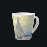 Monet Sailboat at Le Petit-Gennevilliers Latte Mug<br><div class="desc">Latte Mug featuring Claude Monet’s oil painting Sailboat at Le Petit-Gennevilliers (1874). A serene sailboat sails the waters in Paris,  France. Perfect for lovers of Impressionism and French art collectors!</div>