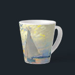 Monet Sailboat at Le Petit-Gennevilliers Latte Mug<br><div class="desc">Latte Mug featuring Claude Monet’s oil painting Sailboat at Le Petit-Gennevilliers (1874). A serene sailboat sails the waters in Paris,  France. Perfect for lovers of Impressionism and French art collectors!</div>
