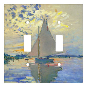 Monet Sailboat at Le Petit-Gennevilliers Light Switch Cover