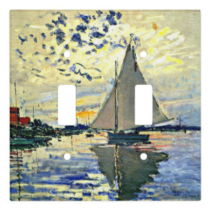 Monet - Sailboat at Le Petit-Gennevilliers Light Switch Cover