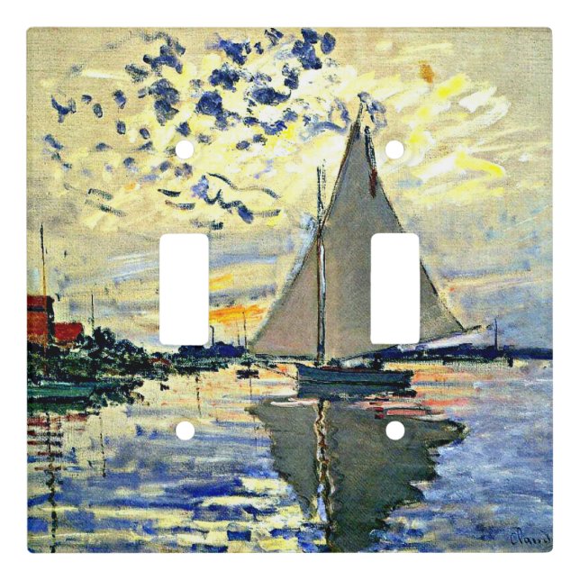 Monet - Sailboat at Le Petit-Gennevilliers Light Switch Cover (Front)