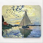 Monet - Sailboat at Le Petit-Gennevilliers Mouse Pad<br><div class="desc">Sailboat at Le Peit-Gennevilliers,  famous painting by French Impressionist artist,  Claude Monet</div>