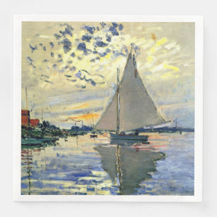 Monet - Sailboat at Le Petit-Gennevilliers Paper Dinner Napkins