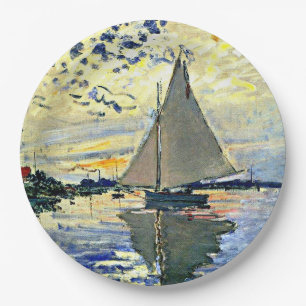 Monet - Sailboat at le Petit Gennevilliers Paper Plates