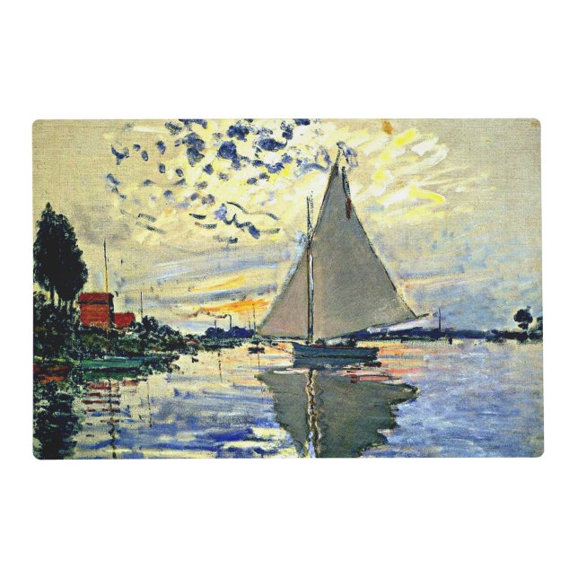 Monet - Sailboat at le Petit Gennevilliers Placemat (Front)