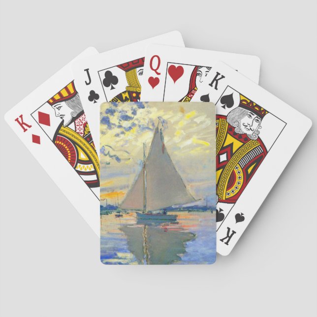 Monet Sailboat at Le Petit-Gennevilliers Poker Cards (Back)