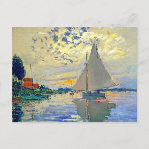 Monet Sailboat at Le Petit_Gennevilliers Postcard