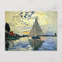Monet - Sailboat at le Petit Gennevilliers Postcard