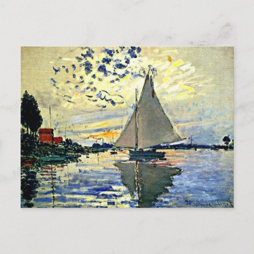 Monet _ Sailboat at le Petit Gennevilliers Postcard