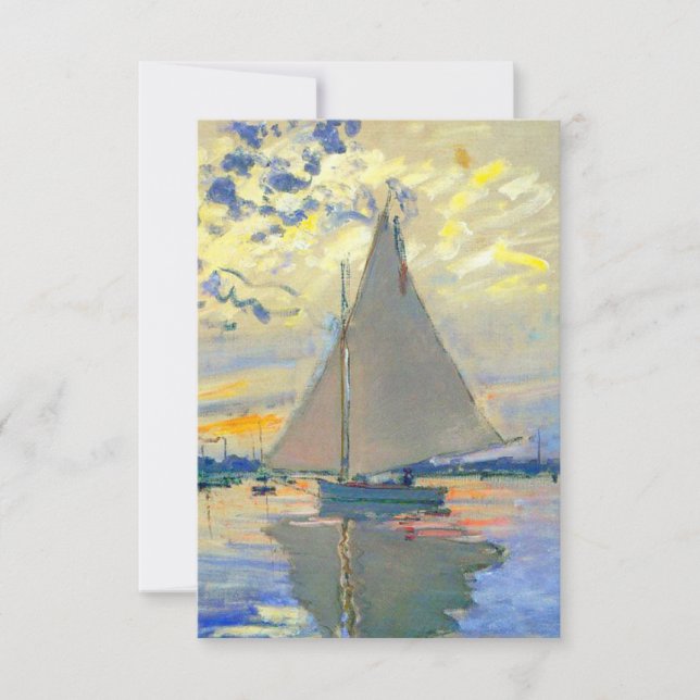 Monet Sailboat at Le Petit-Gennevilliers RSVP Card (Front)