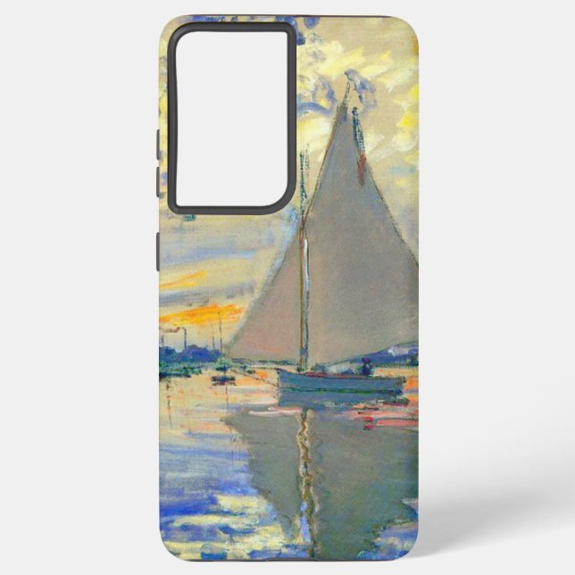 Monet Sailboat at Le Petit-Gennevilliers Samsung Galaxy Case (Back)