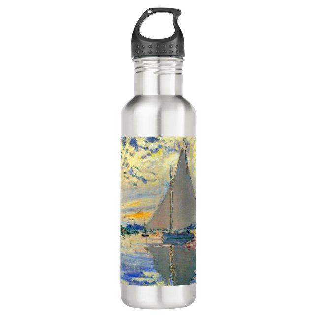 Monet Sailboat at Le Petit-Gennevilliers Stainless Steel Water Bottle (Front)